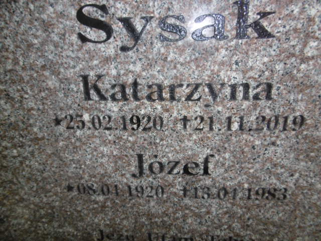 Katarzyna Sysak 1920 Lwówek Śląski - Grobonet - Wyszukiwarka osób pochowanych