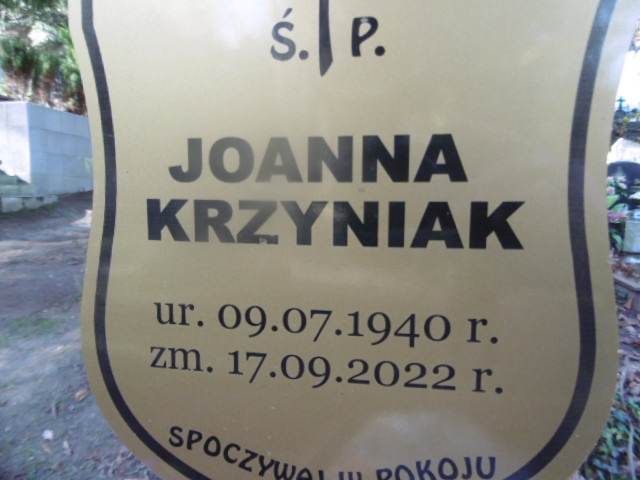 Joanna Krzyniak 1940 Lwówek Śląski - Grobonet - Wyszukiwarka osób pochowanych