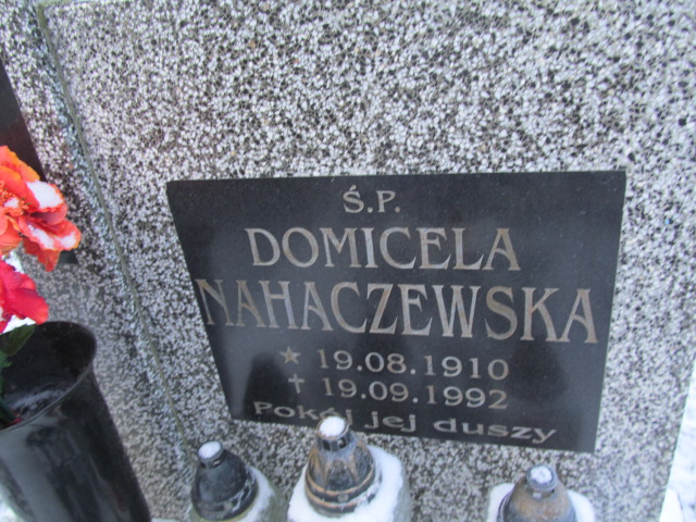 Domicela Nahaczewska 1910 Lwówek Śląski - Grobonet - Wyszukiwarka osób pochowanych